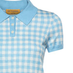 Polo check in misto lino e seta W42422AF SWIMMING POOL/CREAM GUEST IN RESIDENCE 
