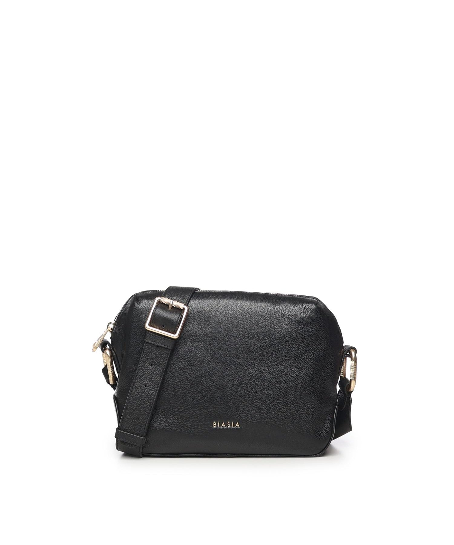 Borsa a tracolla in pelle con logo BIBP9E506 NERO BIASIA 