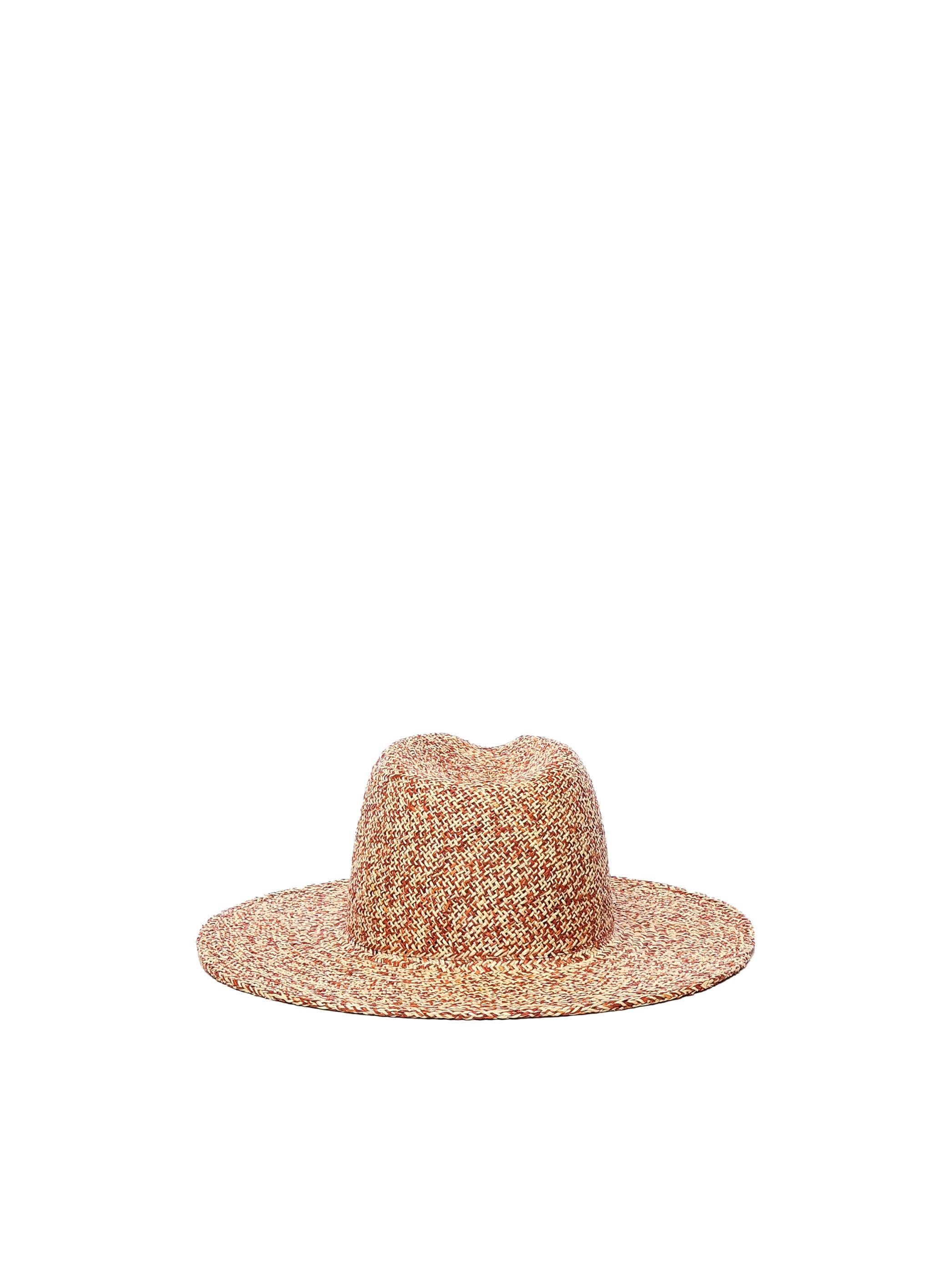 Fedora in paglia con logo FDR036067PS25 STR-9P-MICSRBBEIGE RED RUSLAN BAGINSKIY 