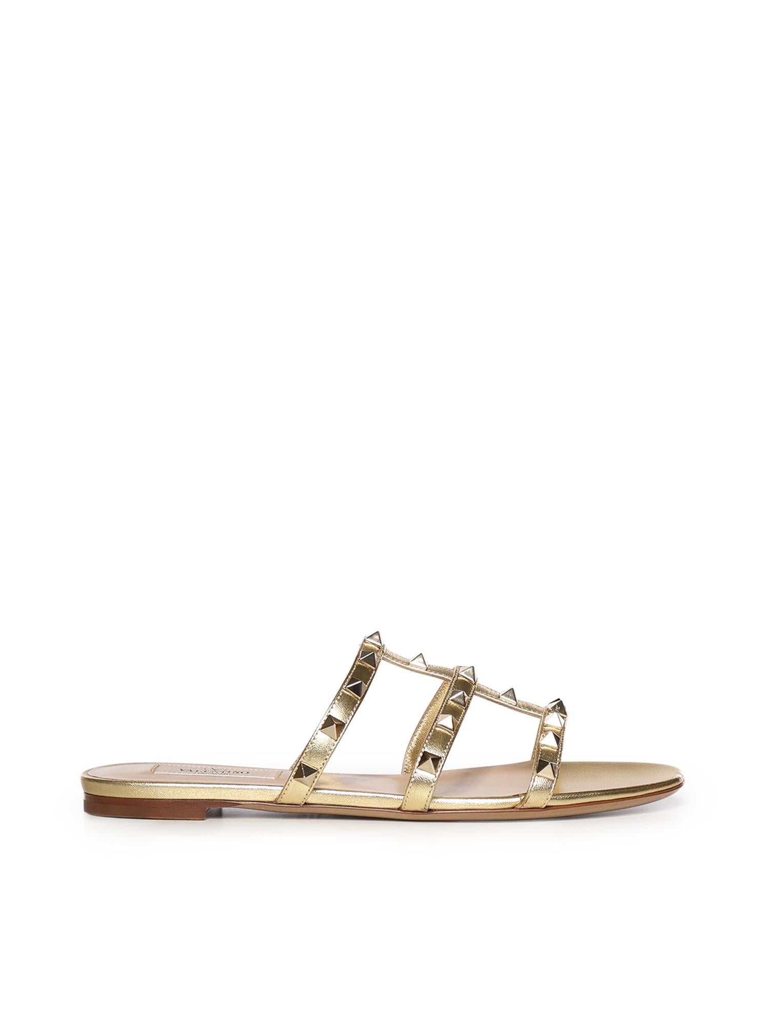 Sandalo slide Rockstud in nappa laminata 7W2S0C49 QKHI8M VALENTINO GARAVANI 