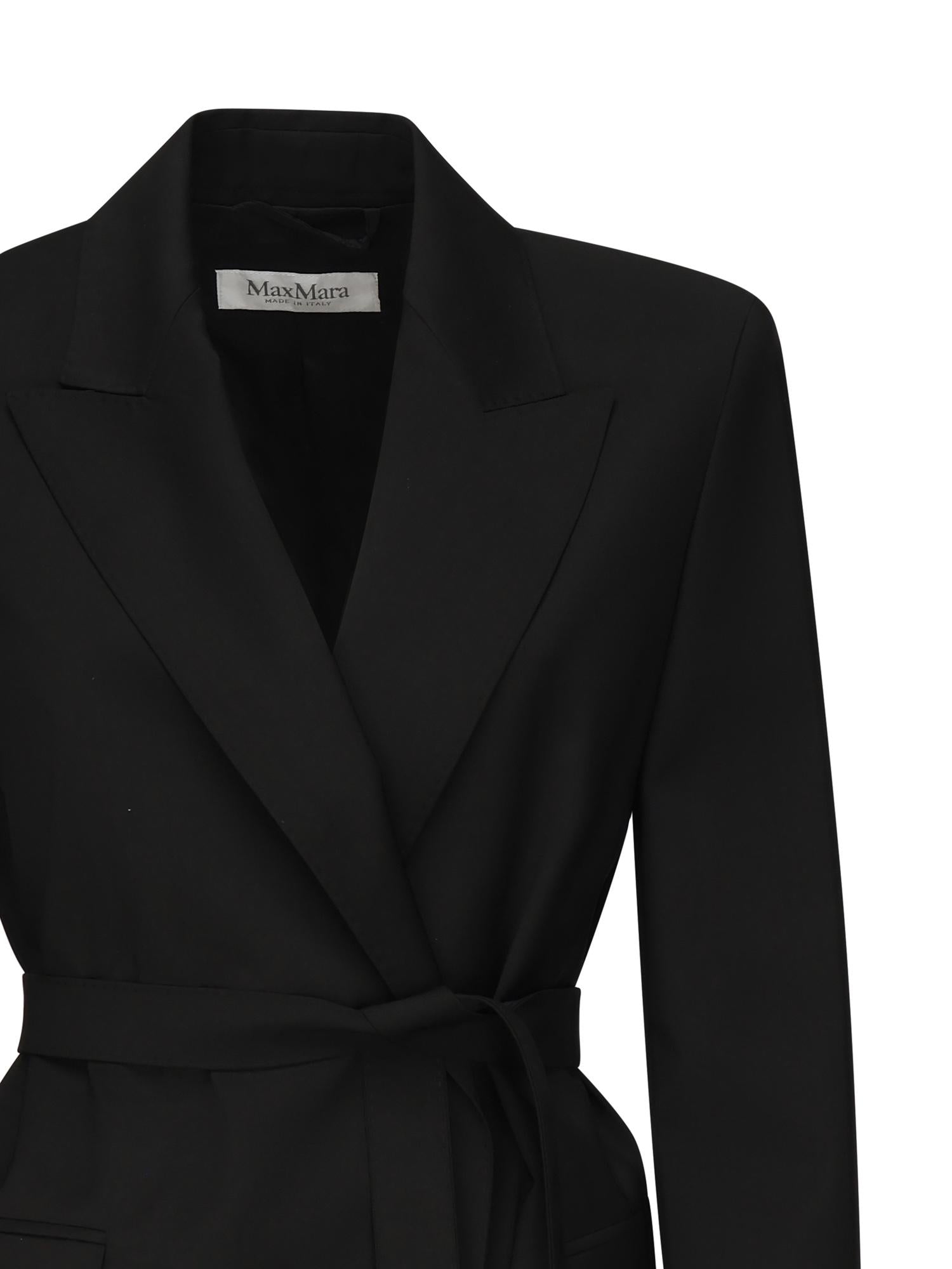 Blazer in tela di lana con cintura 2521046101600 004 MAX MARA 