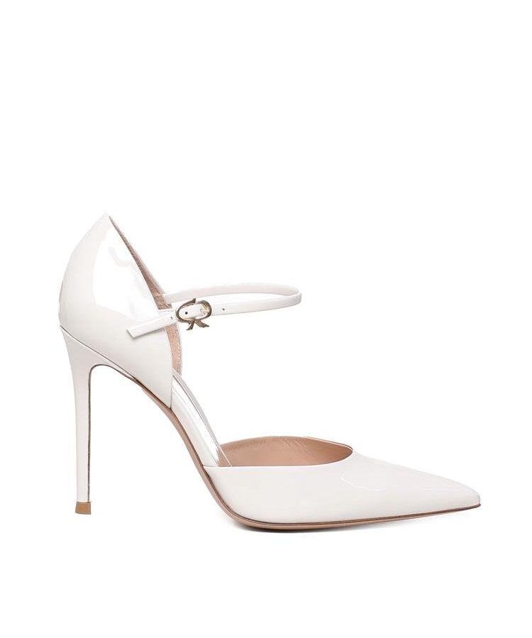 Tacchi in vernice con cinturino<BR/> G40378.15RIC.VEROFFW VERNICEOFFWHITE GIANVITO ROSSI 