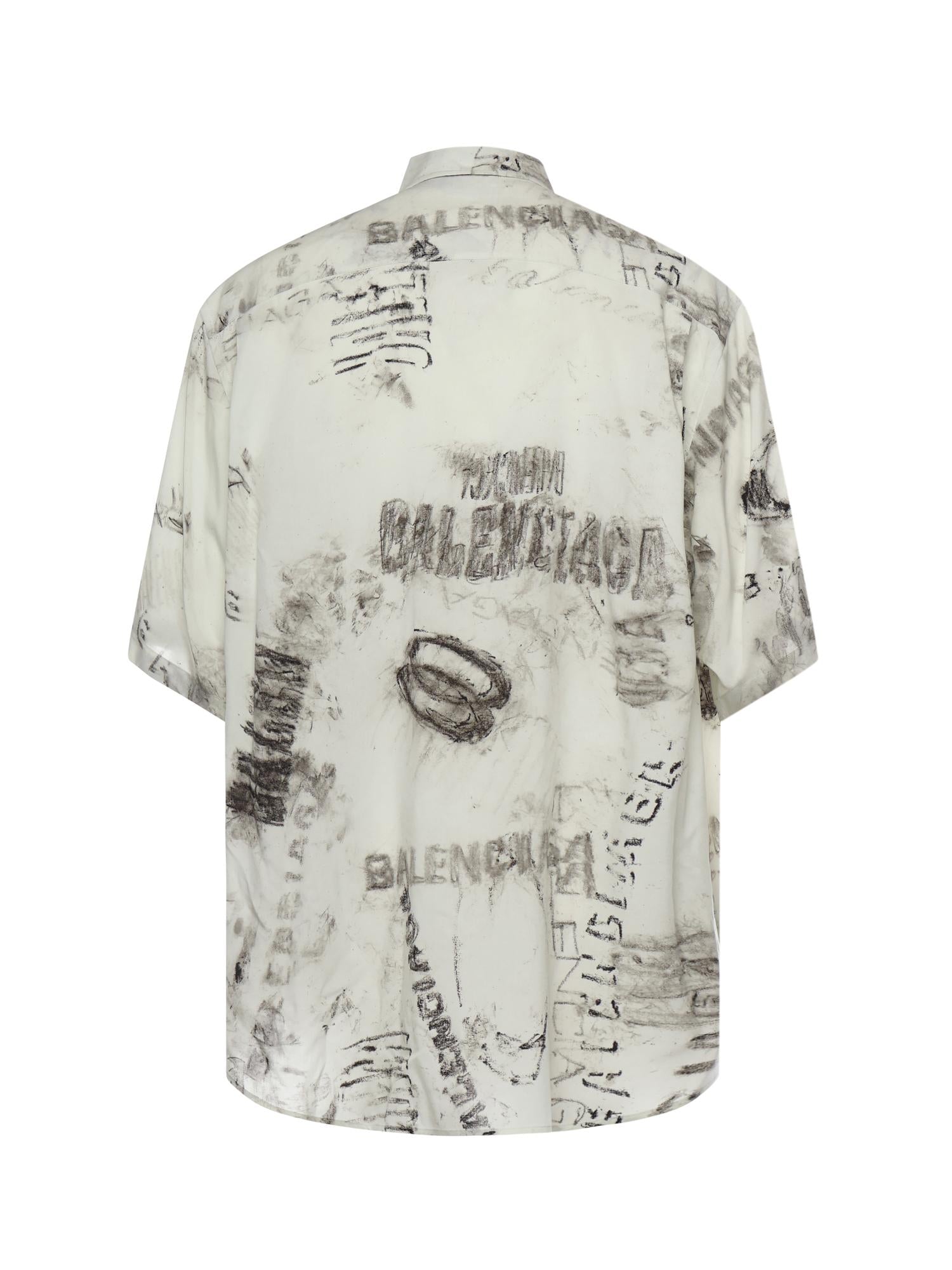 Camicia con stampa in popeline di viscosa 852334 TTL781240 BALENCIAGA 