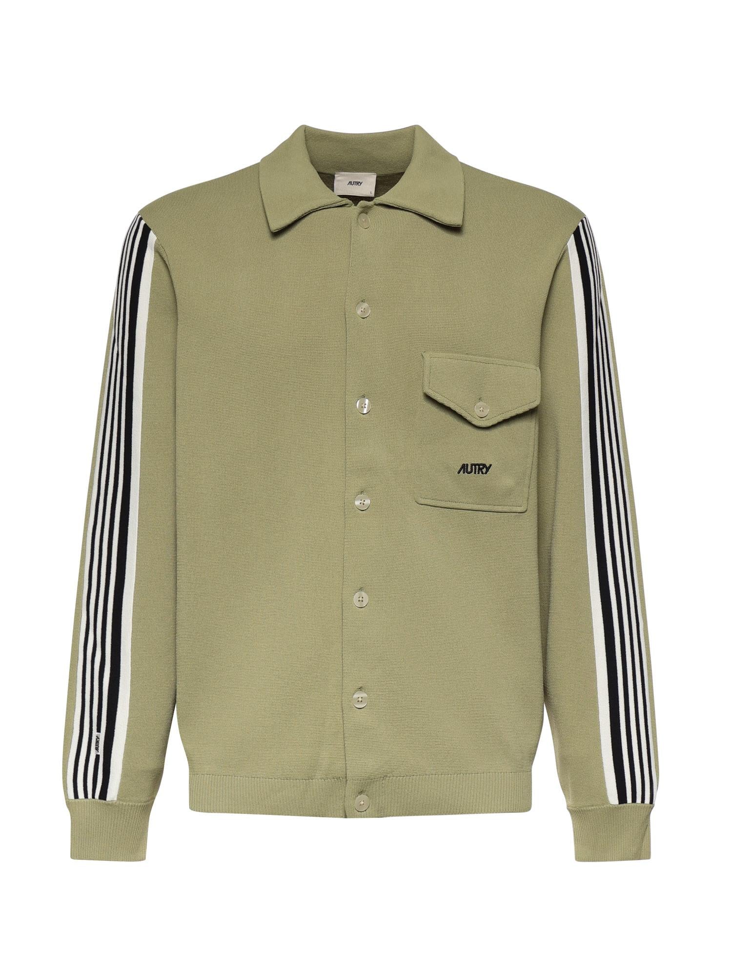 Overshirt in maglia di viscosa con logo JAPM 026Y AUTRY 