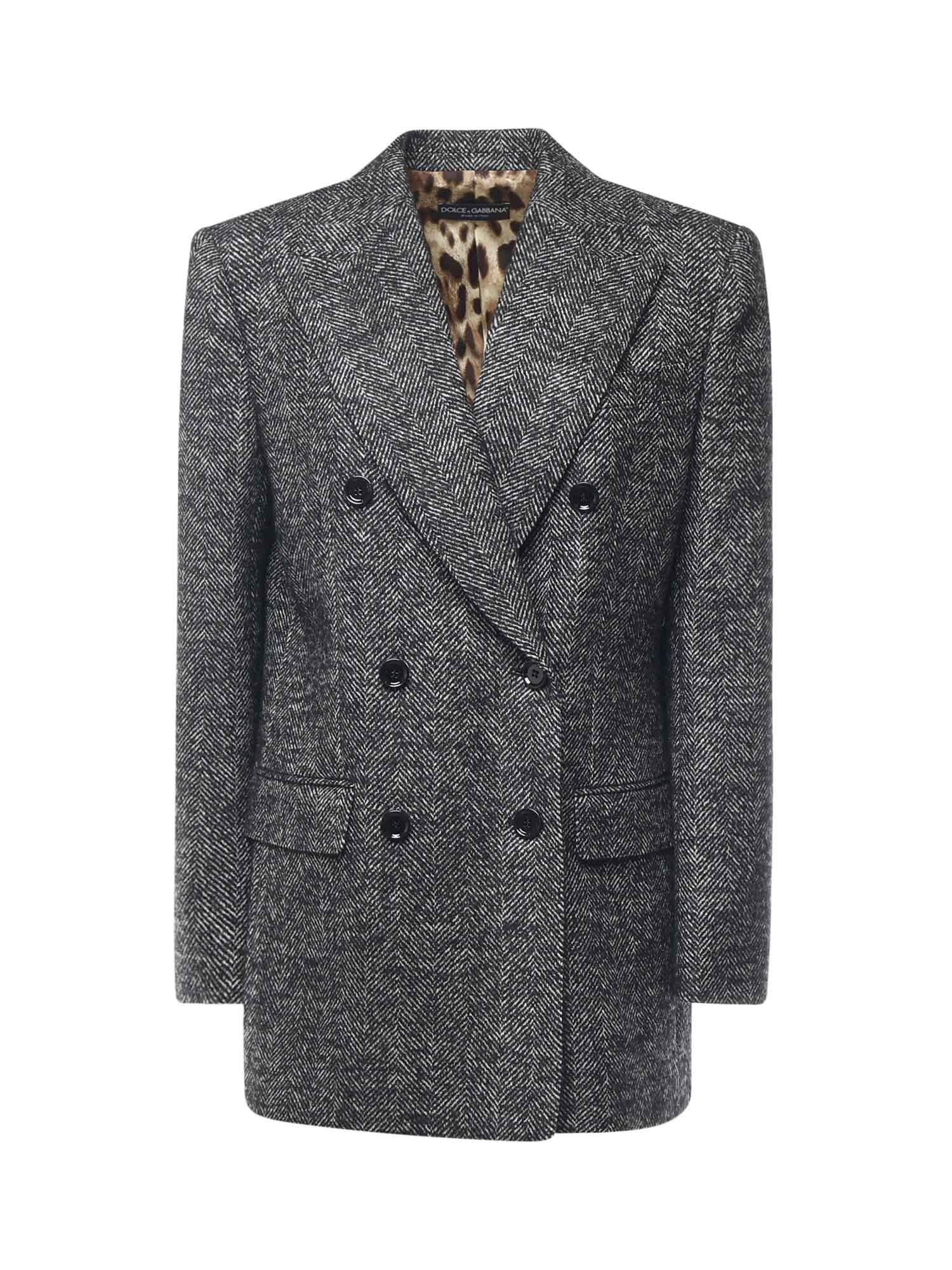 Giacca doppiopetto in chevron F293DT FCZAFS8030 DOLCE & GABBANA 