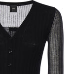 Cardigan in maglia leggera a coste 106321 A34BZ99 PINKO 