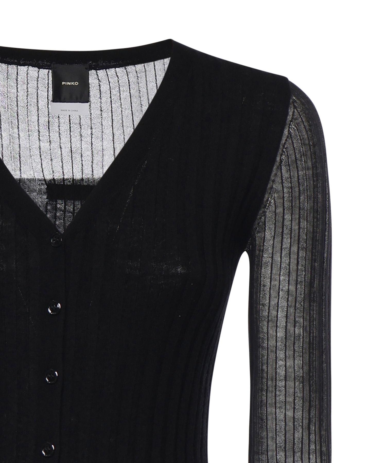 Cardigan in maglia leggera a coste 106321 A34BZ99 PINKO 