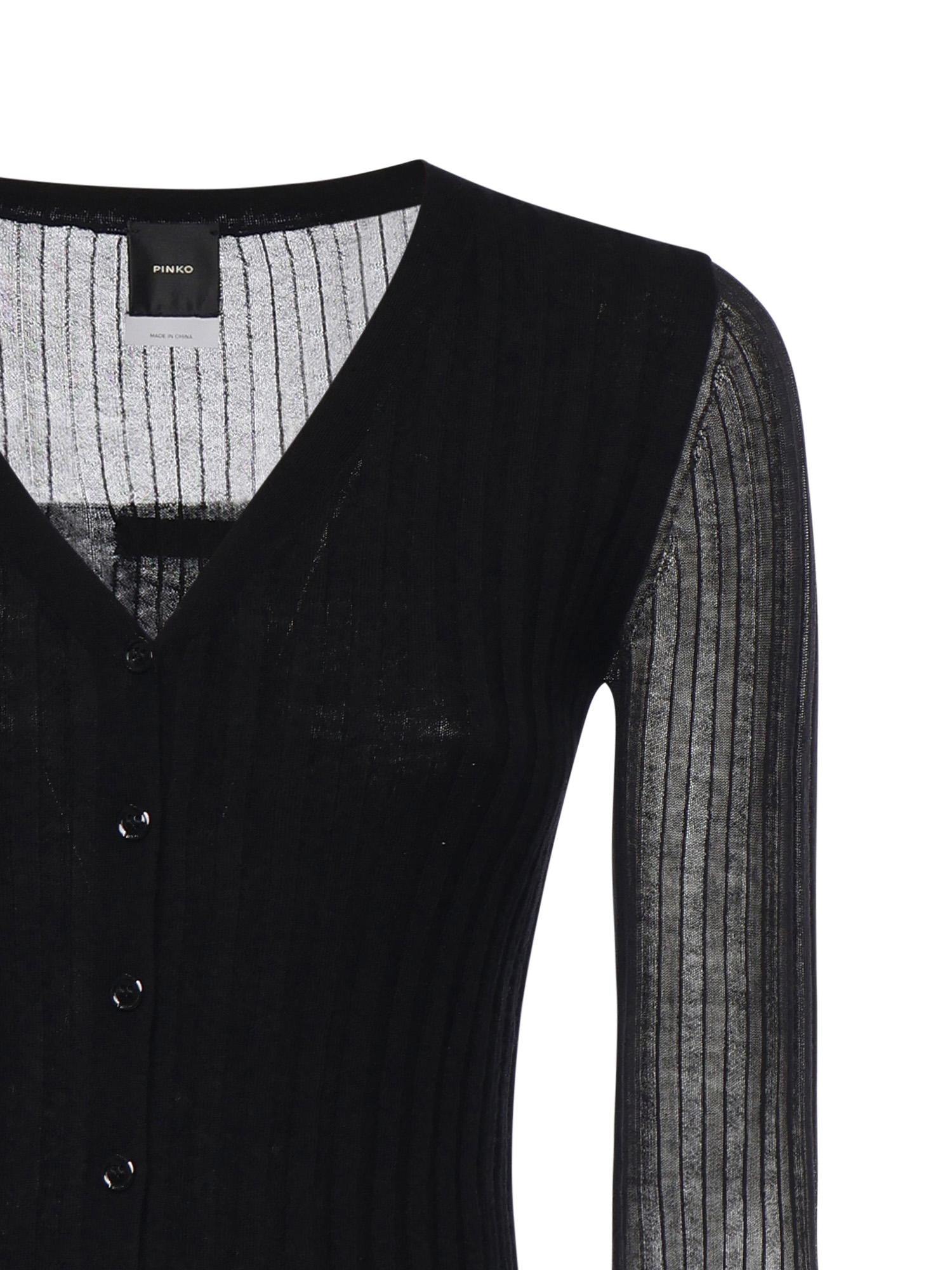 Cardigan in maglia leggera a coste 106321 A34BZ99 PINKO 