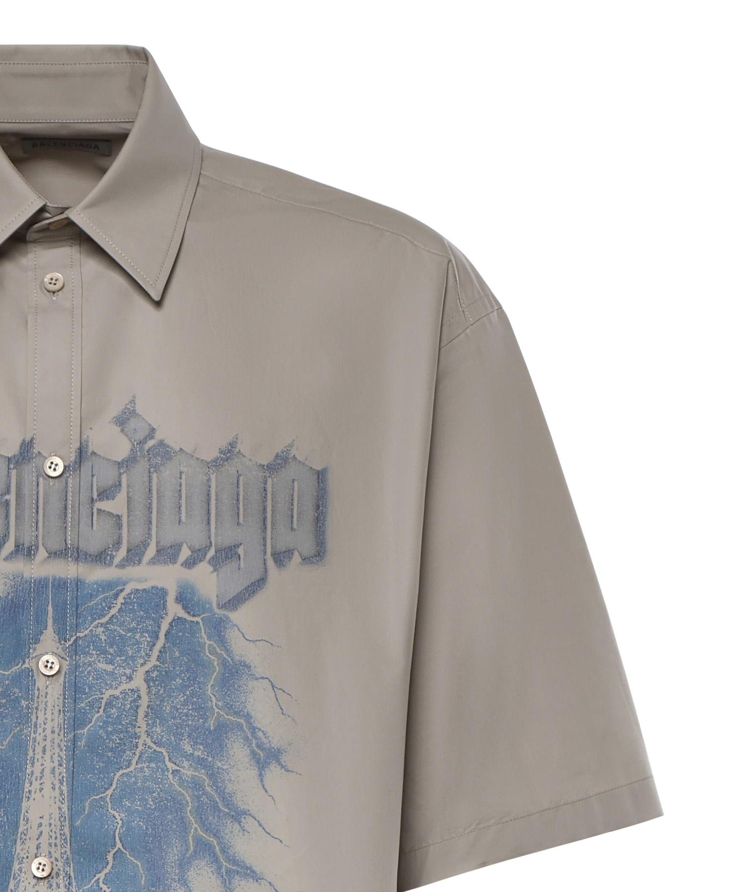 Camicia in cotone con stampa logo 869793 TRM282967 BALENCIAGA 