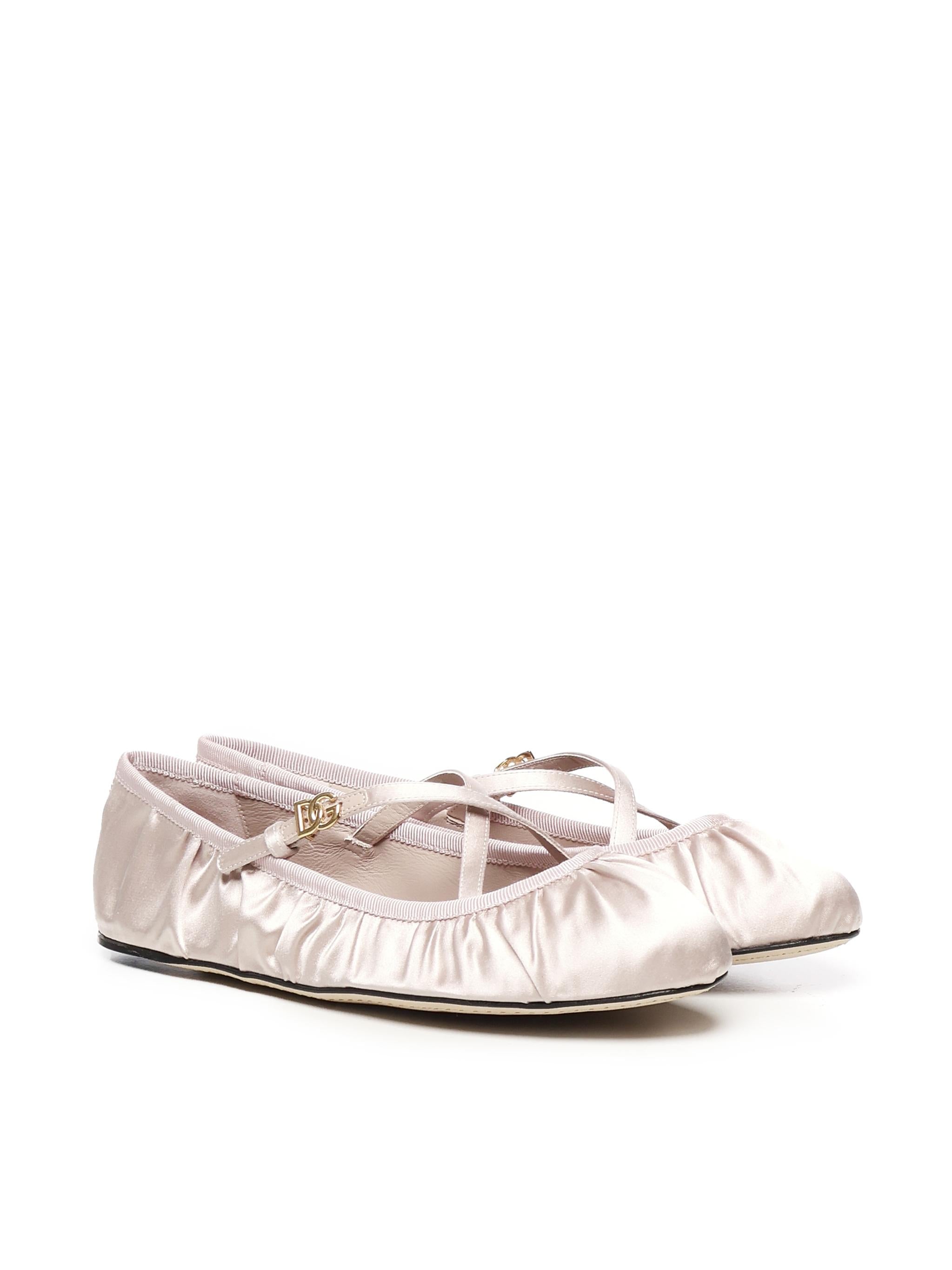Ballerine in raso con logo CB0258 AD1608S904 DOLCE & GABBANA 