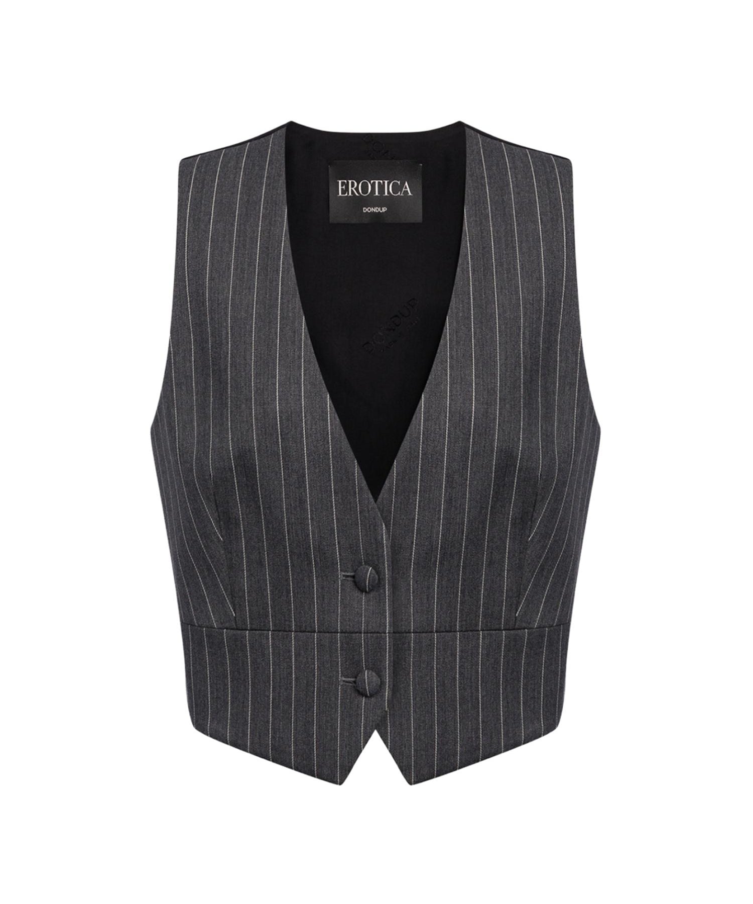Gilet in fresco di lana gessato DJ860 ES0080D903 DONDUP 