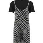 Abito t-shirt con paillettes 105144 A2LTZ99 PINKO 