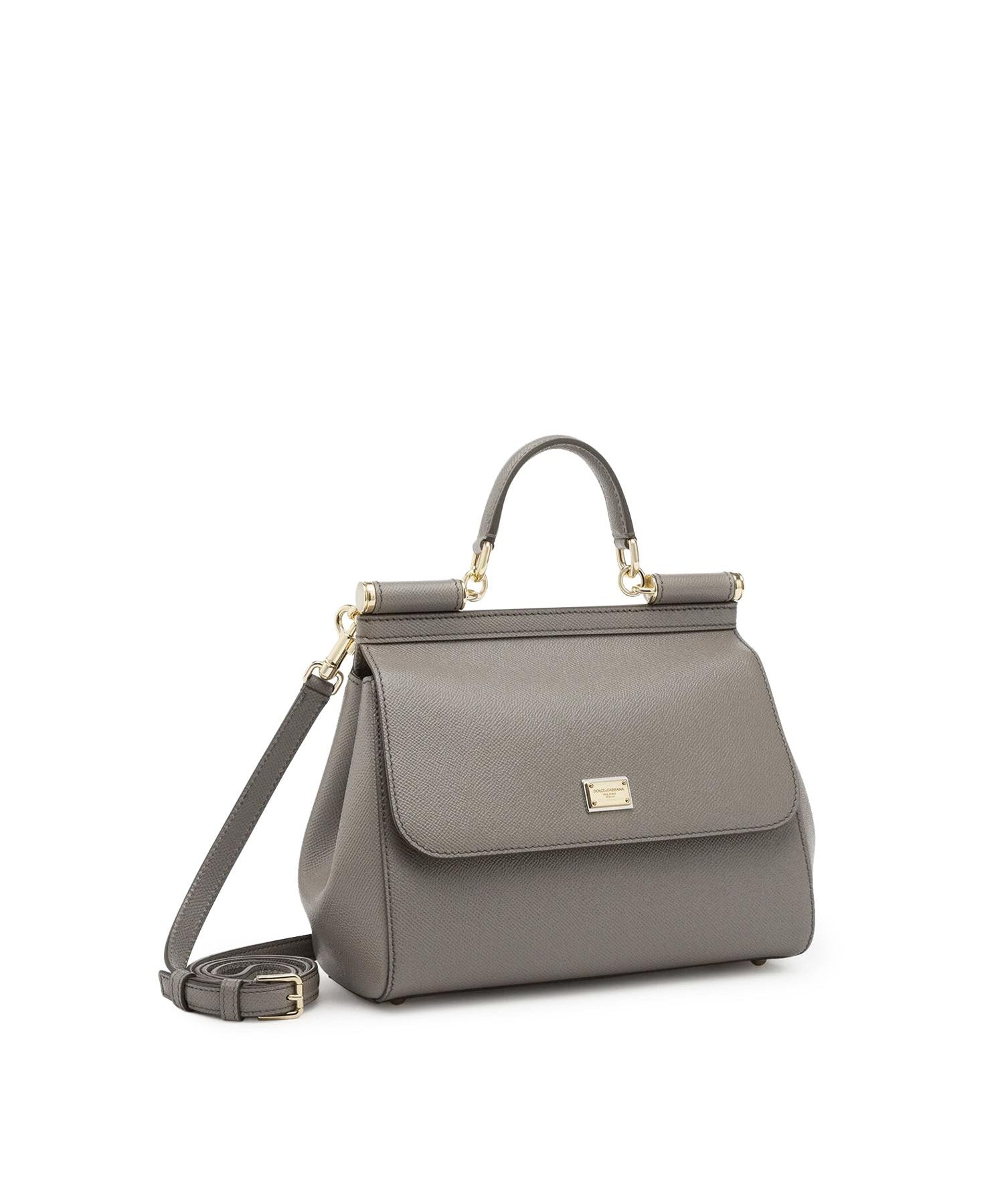 Borsa a mano Sicily grande in pelle Dauphine BB6002 B100180045 DOLCE & GABBANA 