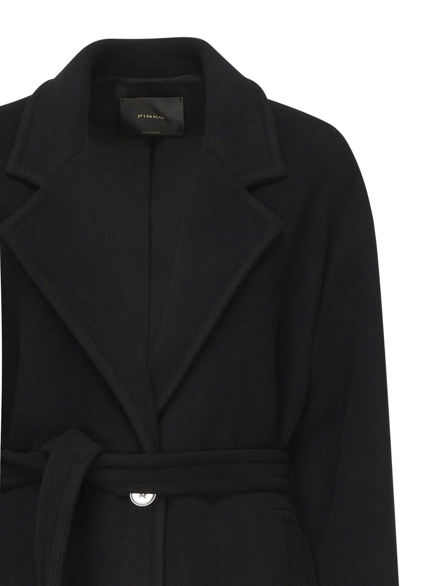 Cappotto monopetto in misto lana 105685 A2SMZ99 PINKO 