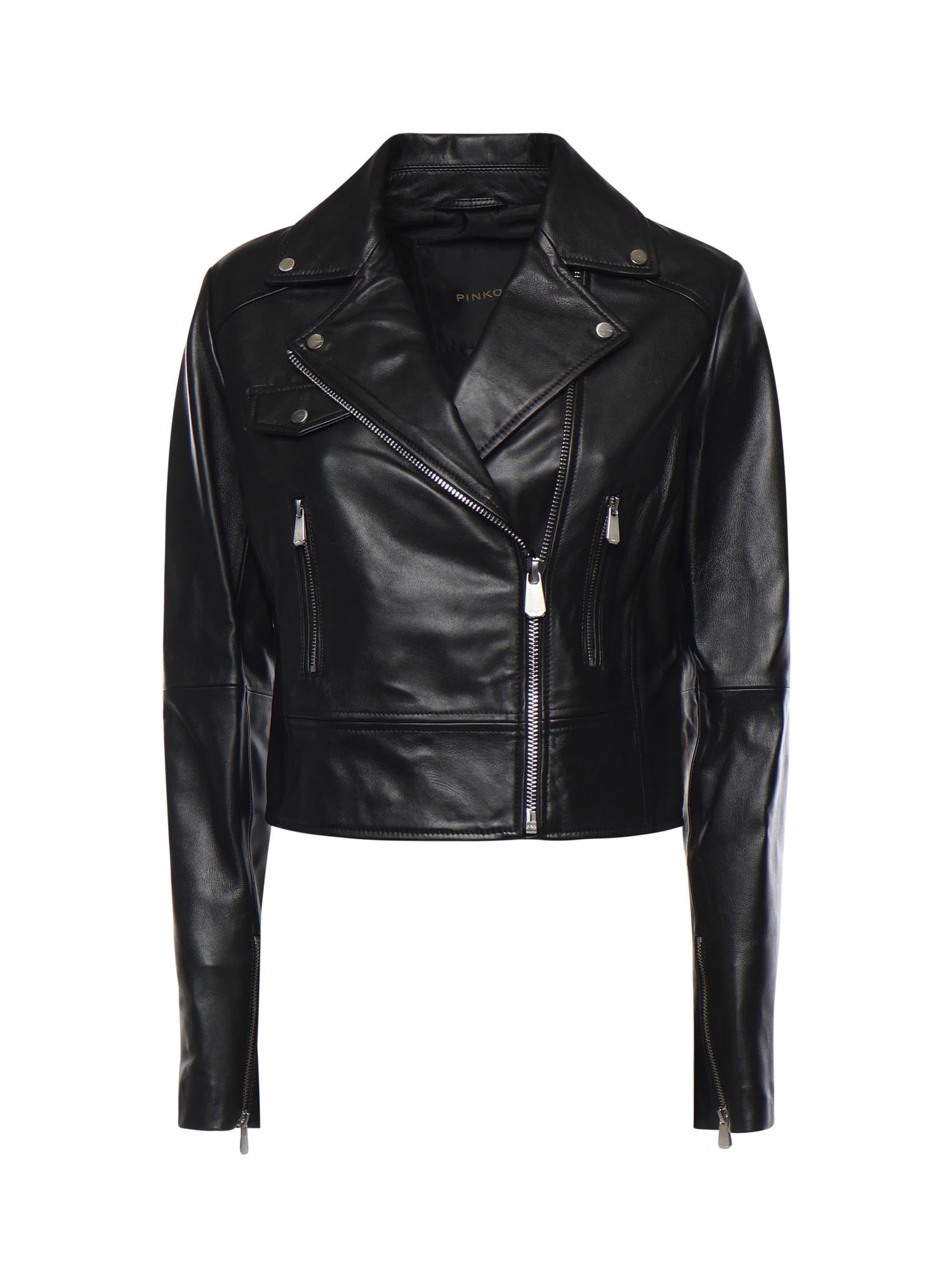 Giacca chiodo stile biker in nappa 106247 A32IZ99 PINKO 