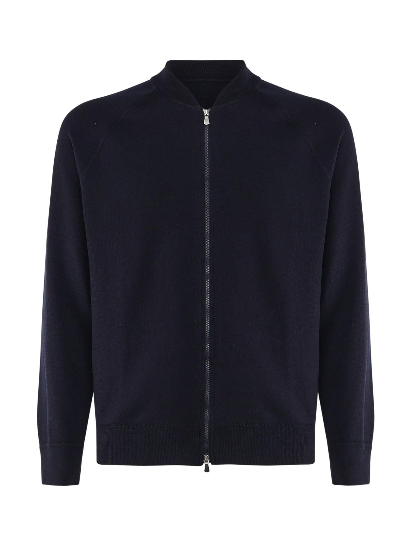 Felpa con zip in lana<BR/> 14803 57133598 GALIANO 