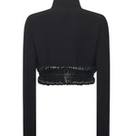 Giacca cropped rifinita in lana AA9V1166T582B 995 ALAIA 