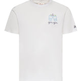 T-shirt in cotone con ricamo POT0001 04379L MC2 SAINT BARTH 