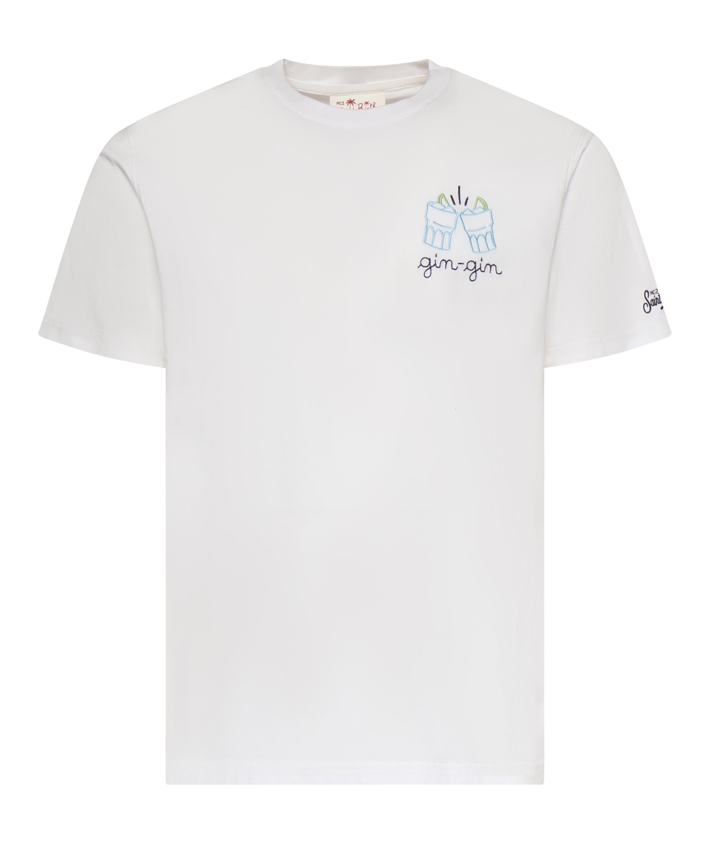 T-shirt in cotone con ricamo POT0001 04379L MC2 SAINT BARTH 