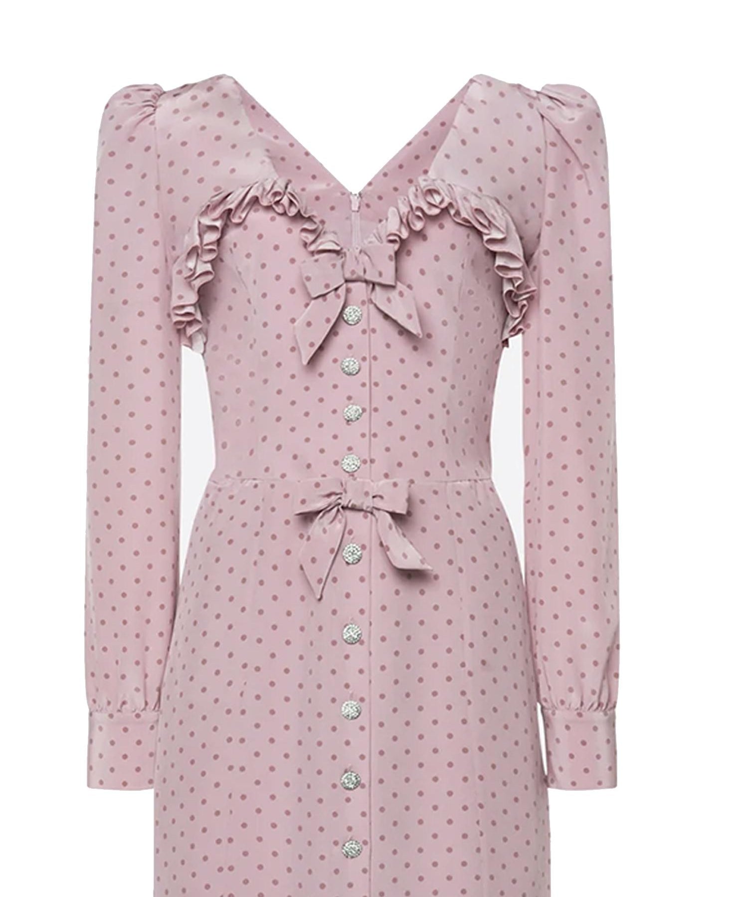 Abito midi a pois con volant FABX4314F4686 1941 ALESSANDRA RICH 