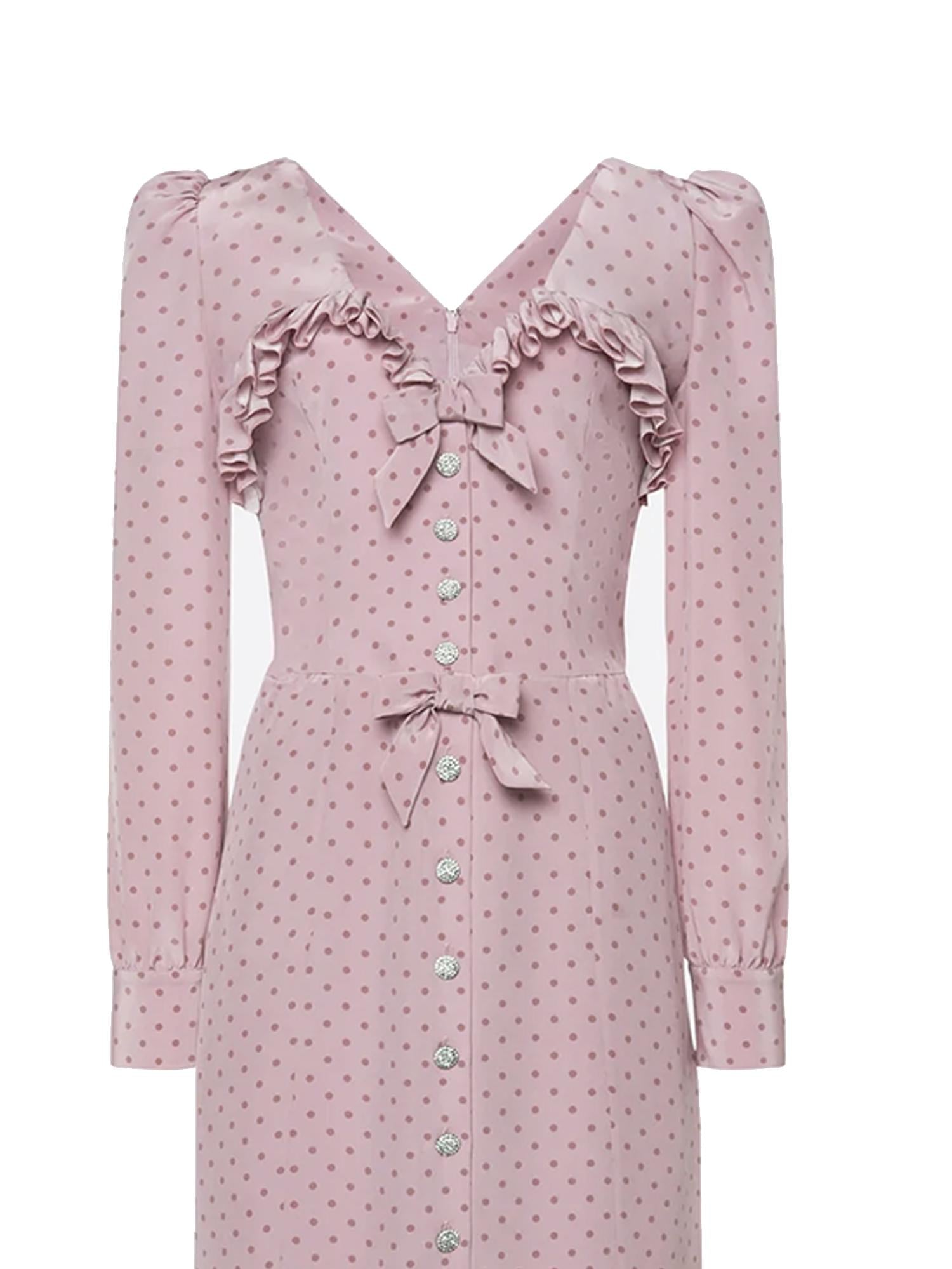Abito midi a pois con volant FABX4314F4686 1941 ALESSANDRA RICH 