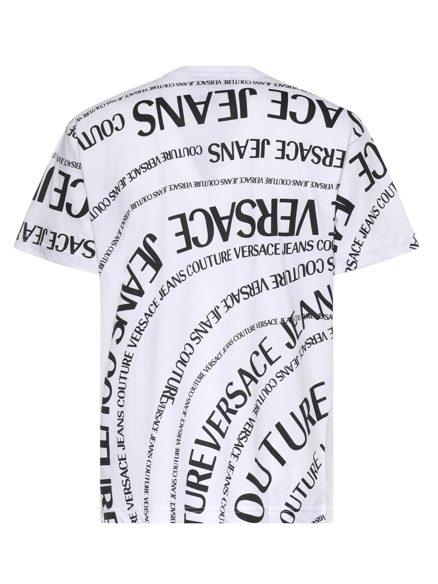 T-shirt in jersey di cotone con stampa 80GAH6R1 JS555L02 VERSACE JEANS COUTURE 