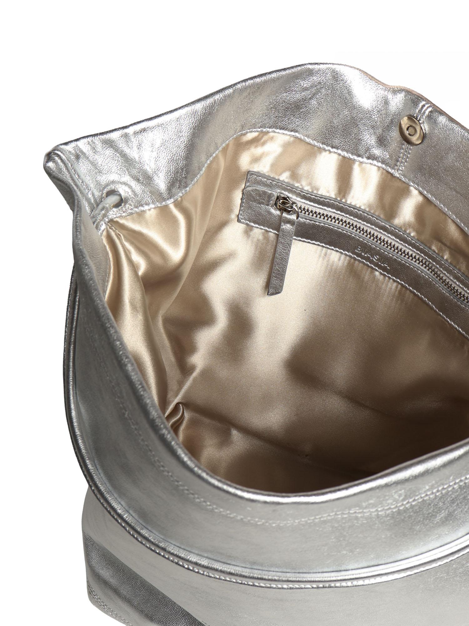 Borsa a spalla in pelle effetto metallizzato BIBP9ZI01M 040 BIASIA 