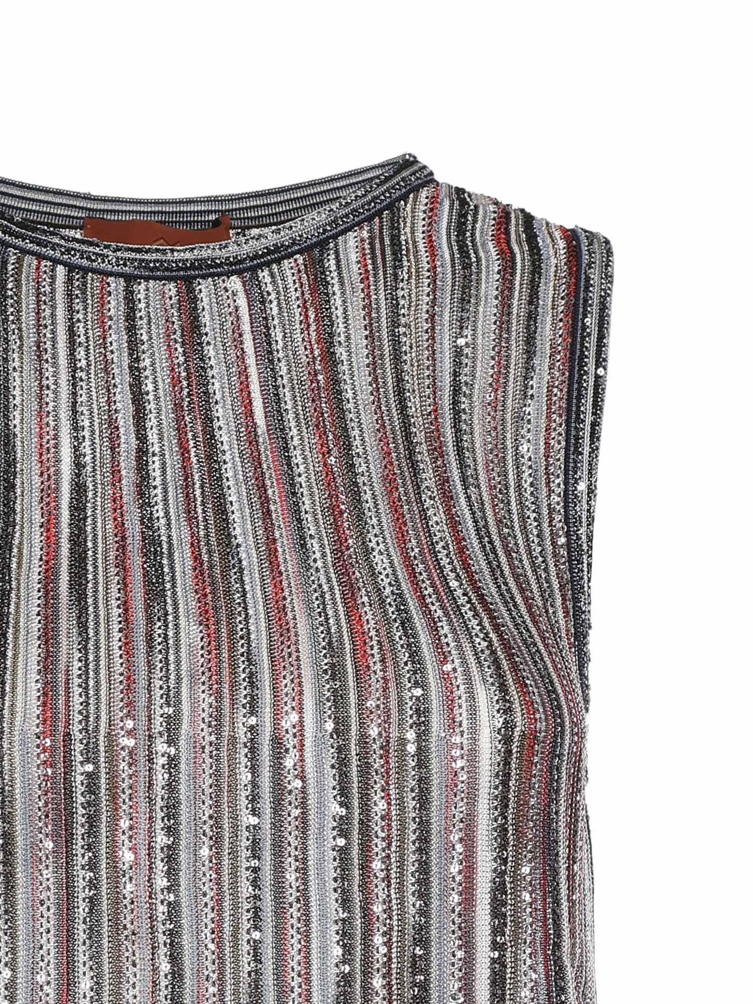 Top in misto viscosa a costine con paillettes DS26SK0S BK01H1SMSMB MISSONI 