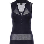 Canotta a polo in maglia a coste 106318 A34BG56 PINKO 