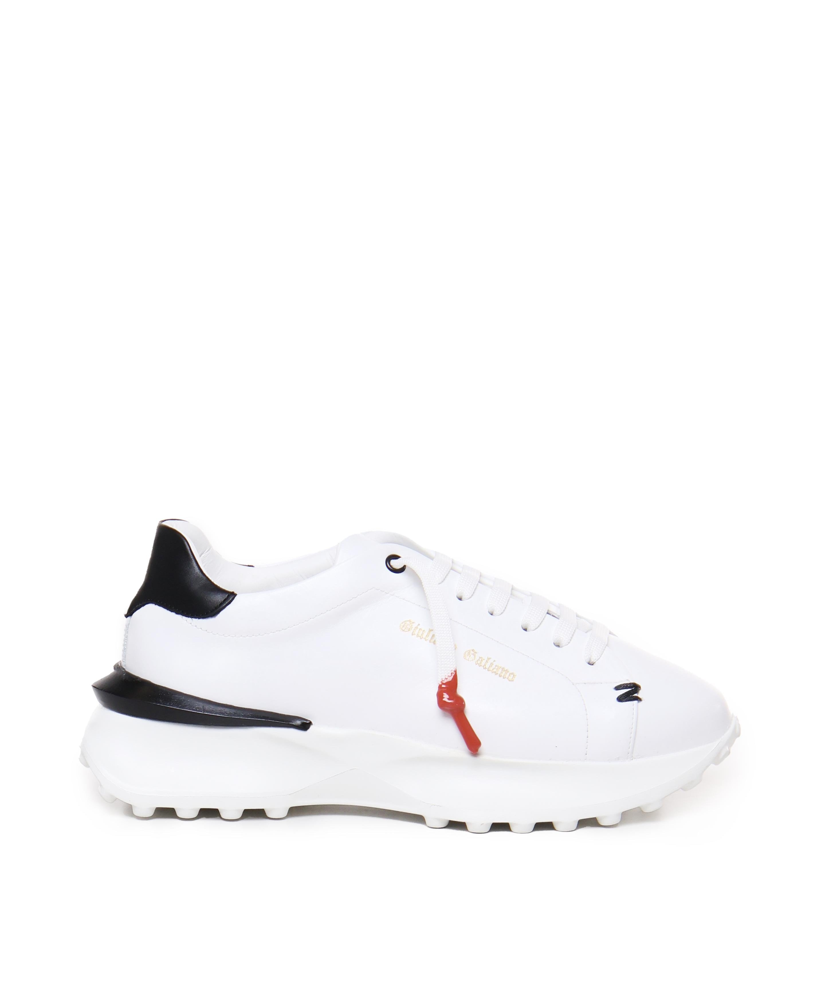 Sneakers raptor 1 in pelle<BR/> RAPTOR1 NAPPAWHITE/BLACK GIULIANO GALIANO 