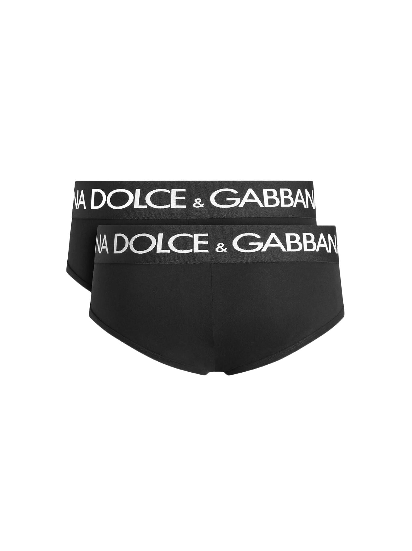 Set di due slip in cotone stretch con logo a contrasto M9D69J ONN97N0000 DOLCE & GABBANA 