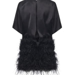 Abito in raso lucido con piume 105738 A2UUZ99 PINKO 
