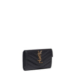 Portafogli envelope in grain de poudre 414404 BOW011000 SAINT LAURENT 