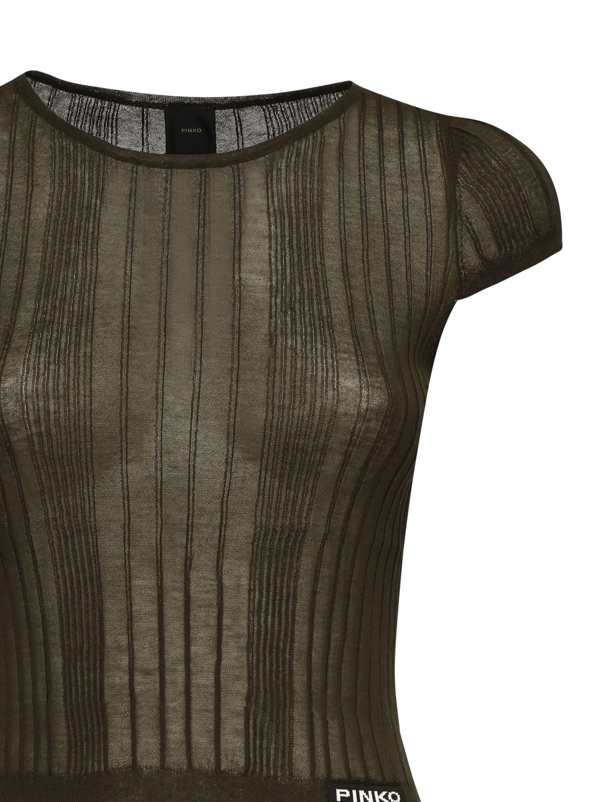 Maglia Tambora a costine<BR/> 104773 A1NDX18 PINKO 