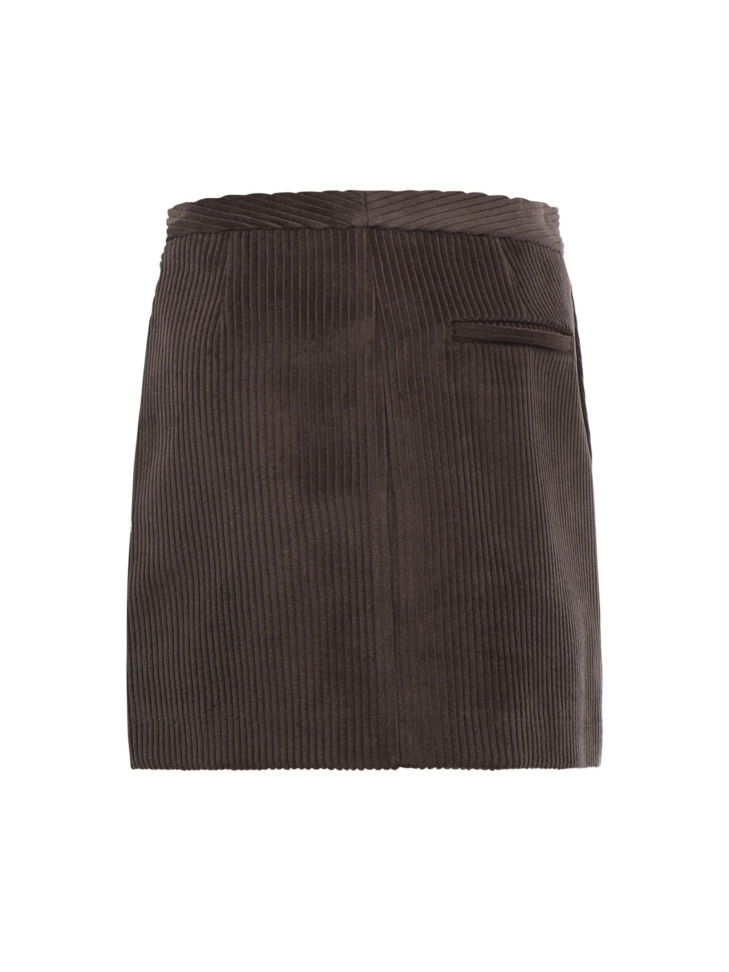 Minigonna in velluto DN6230 BROWN OTTOD'AME 