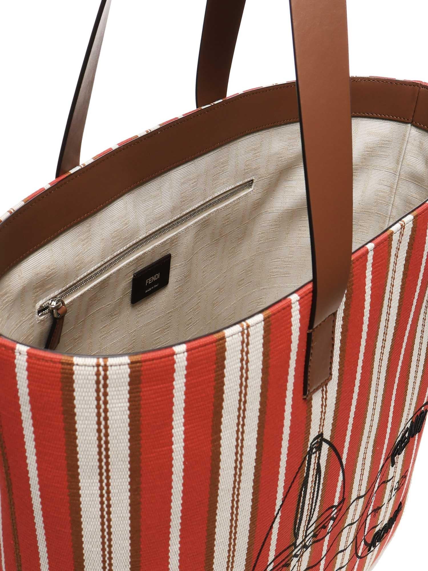 Shopping Bag Medium a righe 7VA657 AUGUF1SCQ FENDI 