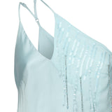 Top monospalla in raso con pizzo e paillettes 104765 A2DGE28 PINKO 