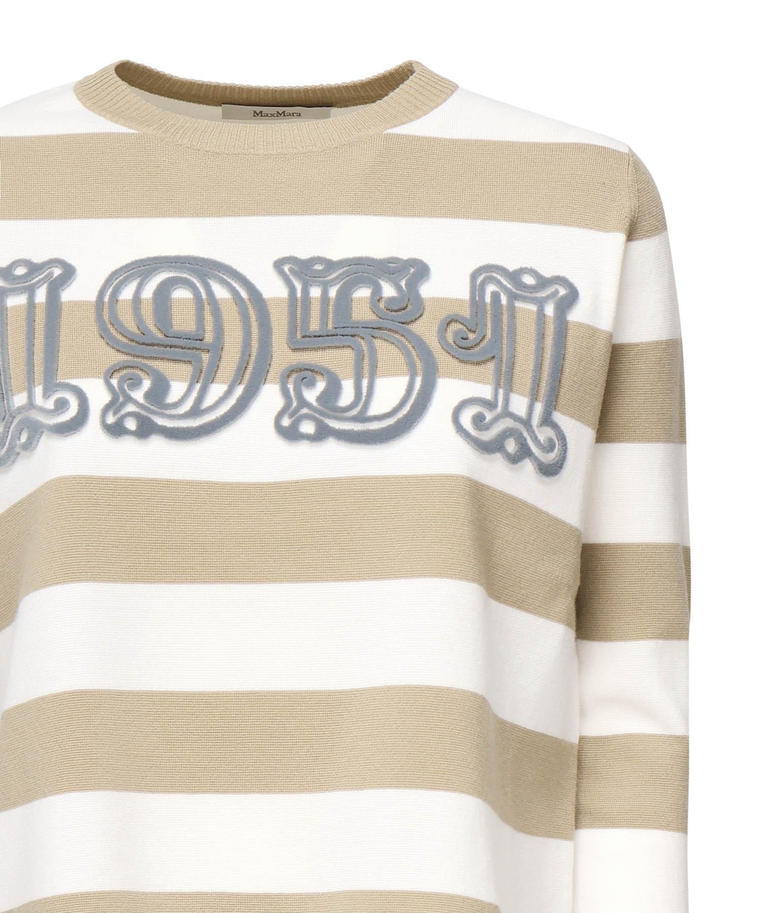 Maglia a righe in lana con ricamo<BR/> 2521366091600 008 MAX MARA 
