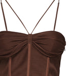 Abito bustier in jersey plissè 104994 A2DML98 PINKO 