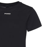 T-shirt con logo lettering<BR/> 100373 A34FZ99 PINKO 