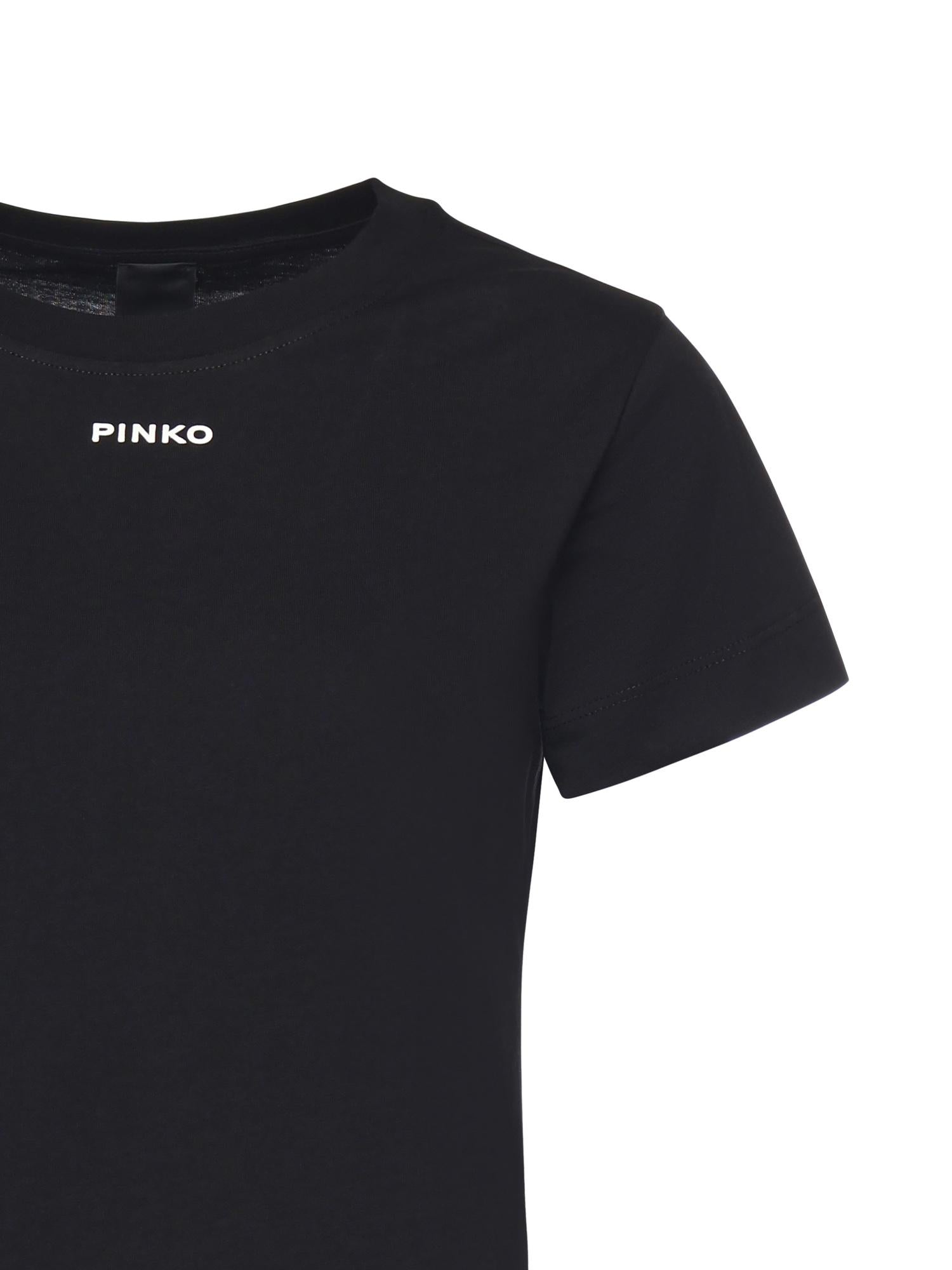 T-shirt con logo lettering<BR/> 100373 A34FZ99 PINKO 