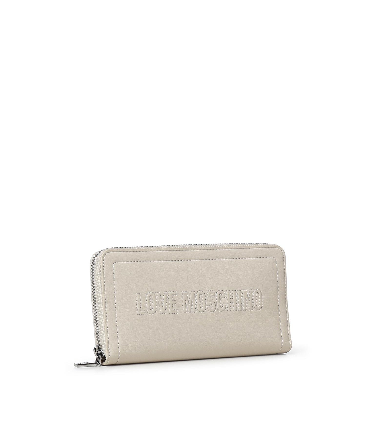 Portafoglio con logo e zip JC5500PP1OLE0 110 LOVE MOSCHINO 