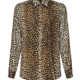 Camicia in twill di seta stampa Ocelot G5JL8T IS1NFHHL7N DOLCE & GABBANA 