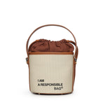 Secchiello con logo 73BS9MU03 RESPONSIBLE 73OFF WHITE/CUOIO V° 73 