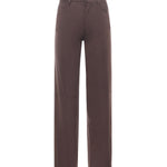 Pantalone dritto con effetto suede DP9861 BROWN OTTOD'AME 