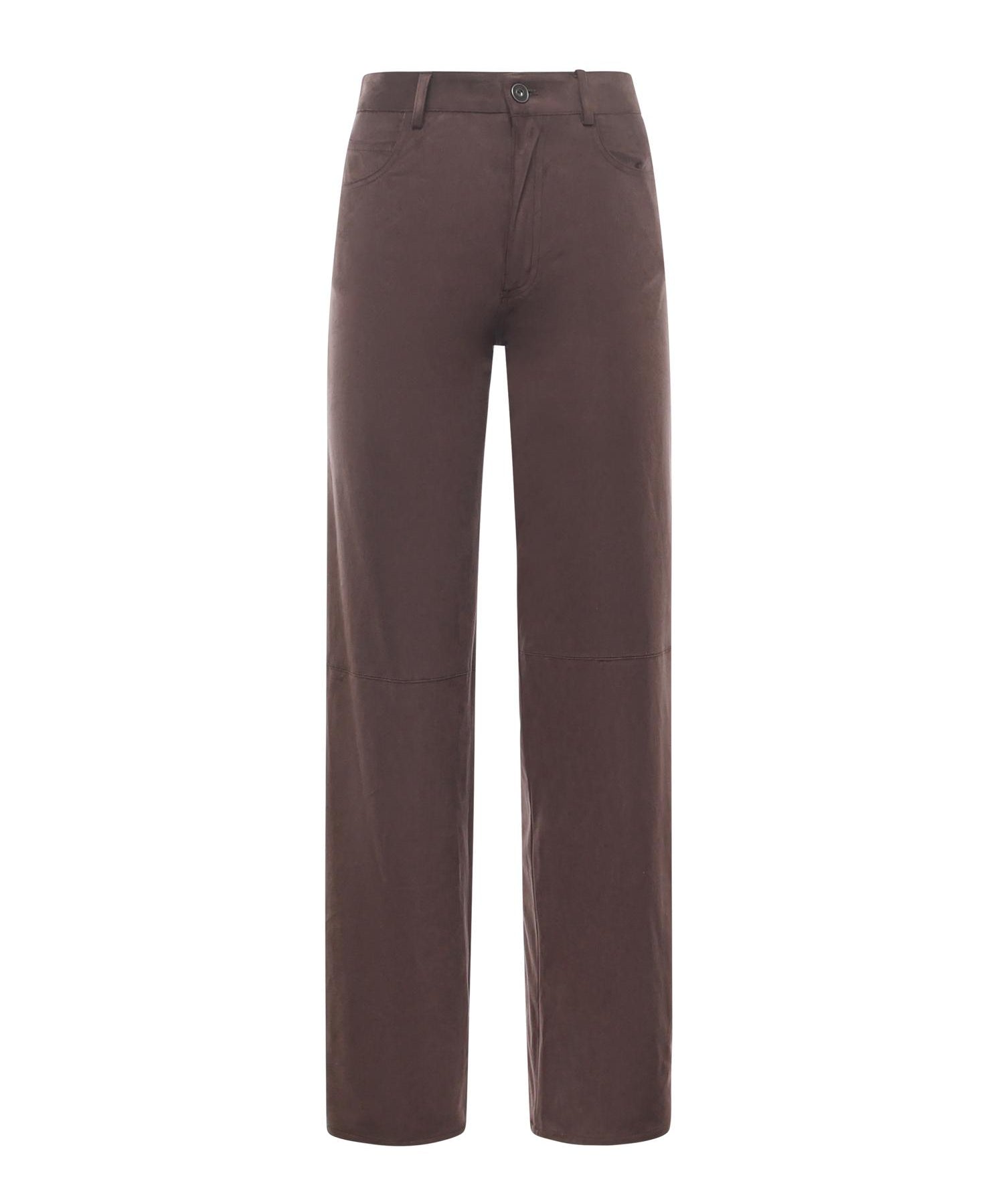 Pantalone dritto con effetto suede DP9861 BROWN OTTOD'AME 