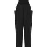 Pantaloni a gamba larga in nylon e lana AA9P1304W120C 999 ALAIA 