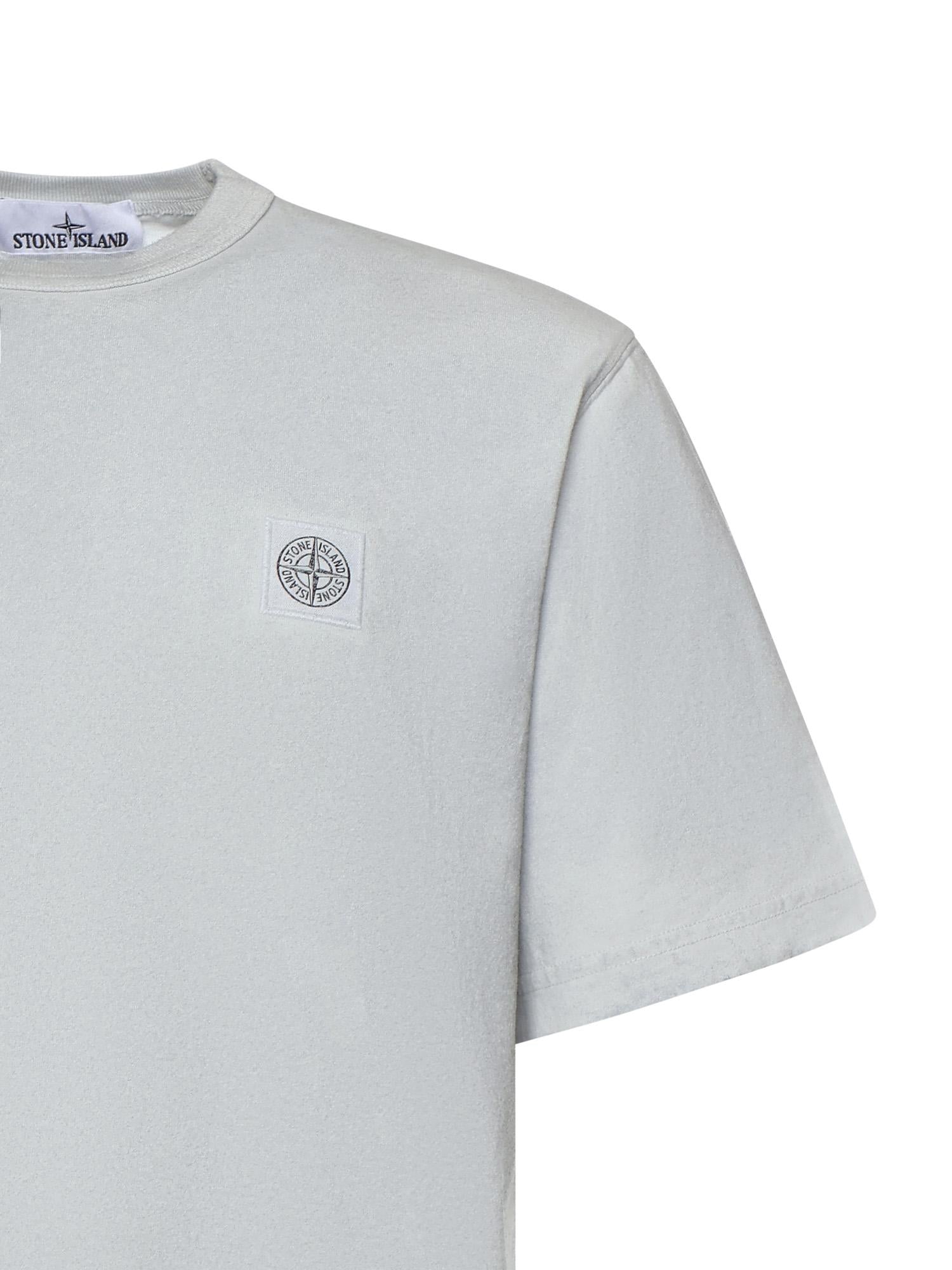 T-shirt in cotone con logo<BR/><BR/> L1S152100013 S0305V0041 STONE ISLAND 