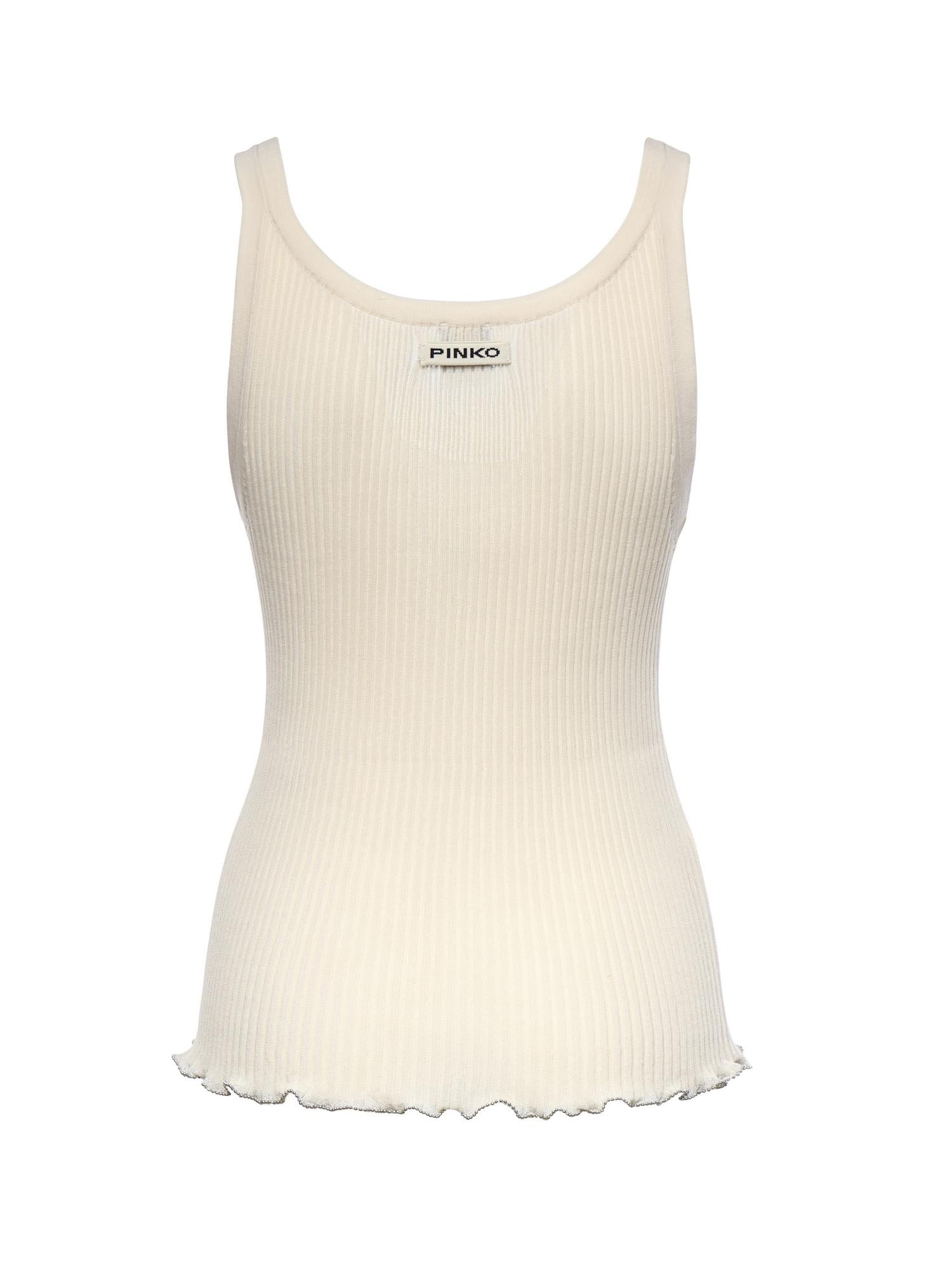 Top a costine con logo 106323 A343C14 PINKO 