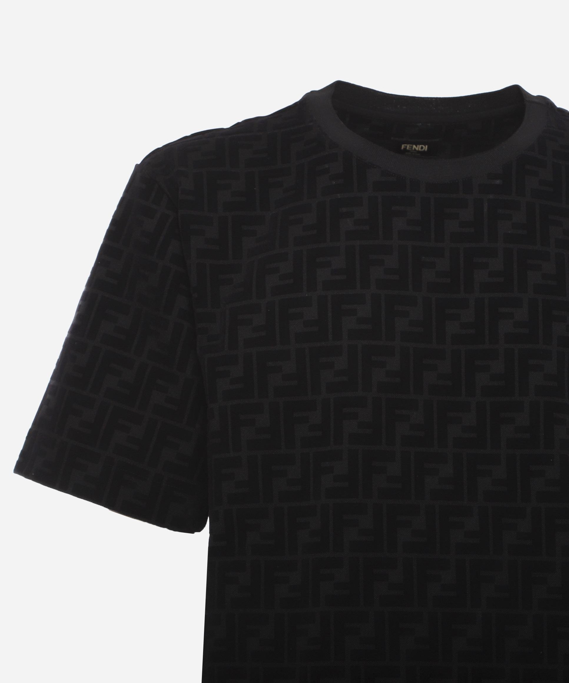 T-shirt in piqué FF Jacquard FY0936 A7D5F0ABB FENDI 